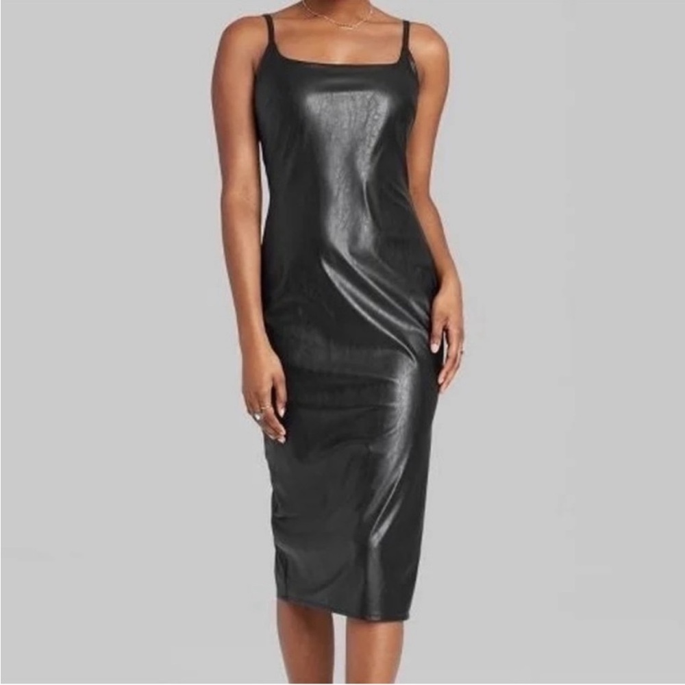 Size medium Wild Fable faux leather midi dress